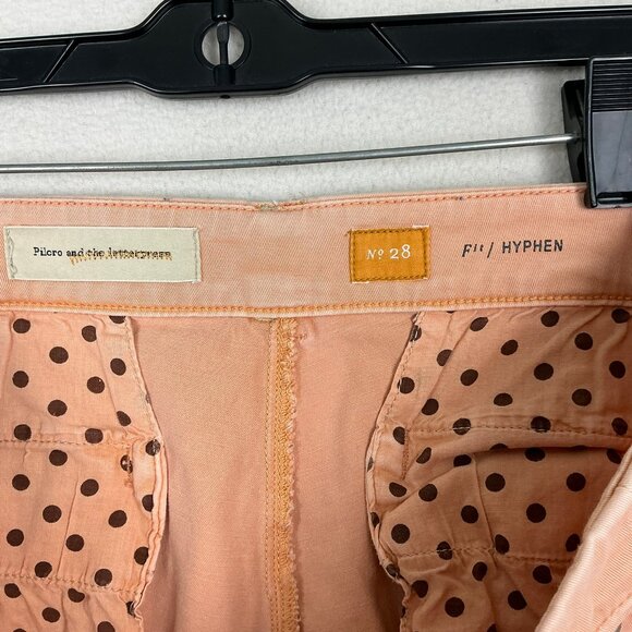 Pilcro&The Letterpress Anthropologie Hyphen Jean Pant Women 28 Peach Mauve Denim - Picture 11 of 16